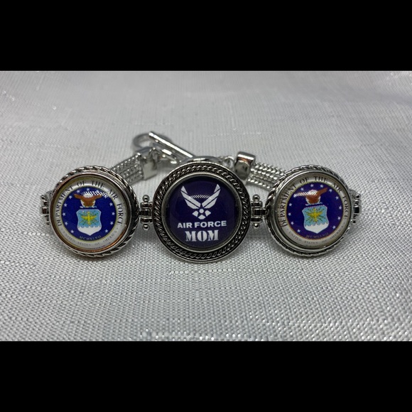 🇺🇸Air Force Mom 3 Charm Bracelet - Oh Snap! - Picture 1 of 5